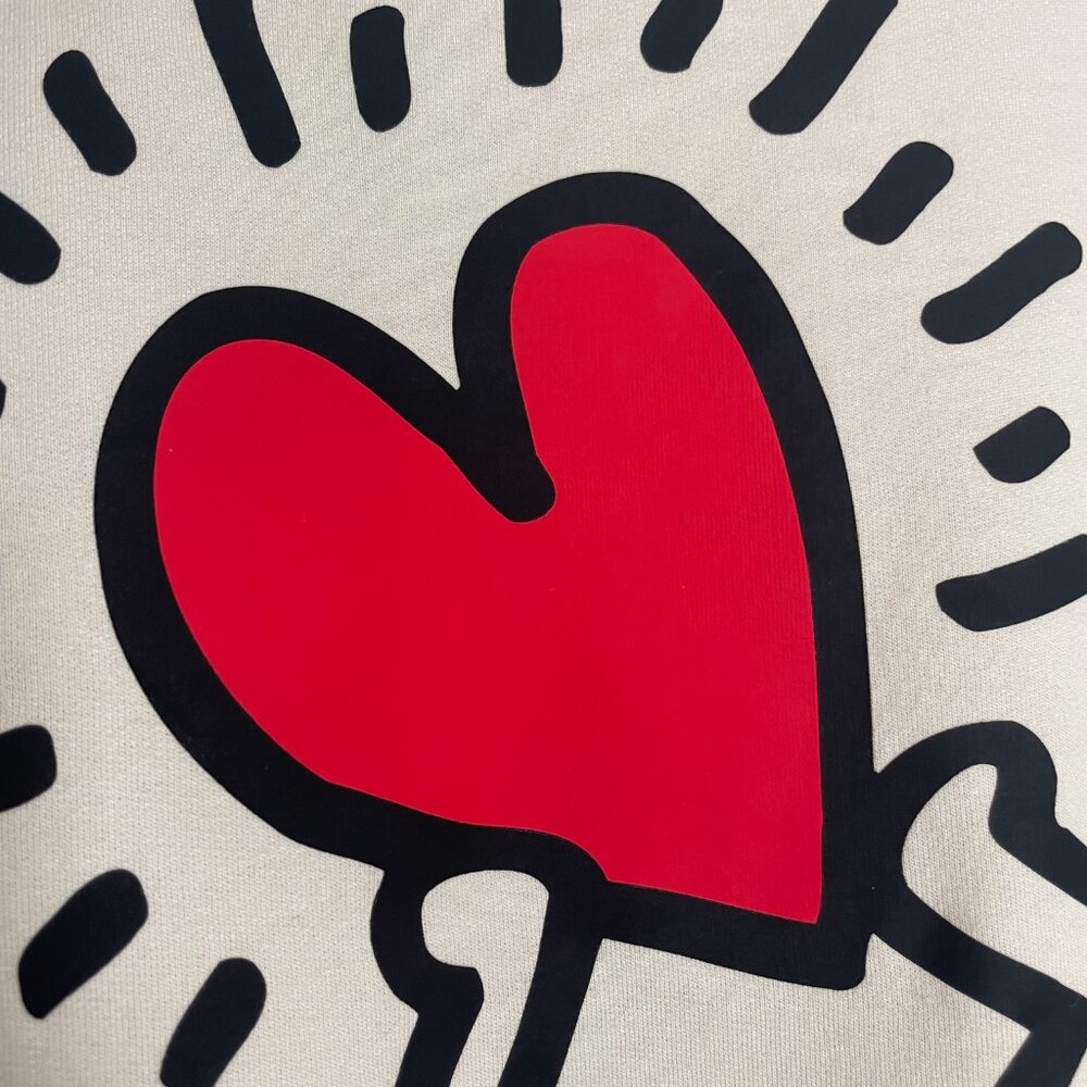Keith Haring Top Sweatshirt‎ Love Women Size Small Off-White Long Sleeve Fleece - Picture 10 of 11